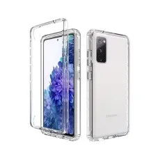 Clear 360-degree protective case showcasing the design of a Samsung Galaxy S20 Plus