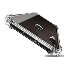 Huawei Y7 Prime 2019 with a transparent TPU bumper case offering shockproof protection