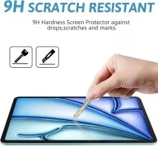 2 Pack Tempered Glass Screen Protector for iPad Air 11 Pro 11 (2025-2018) Apple Pencil Pro Compatible