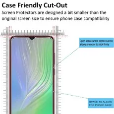 Blackview A70 2-Pack Tempered Glass Screen Protector With Case Friendly Cut-Out