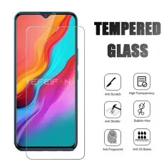 Infinix Hot 12i tempered glass screen protector with anti-scratch, anti-shatter, bubble-free, and high transparency features