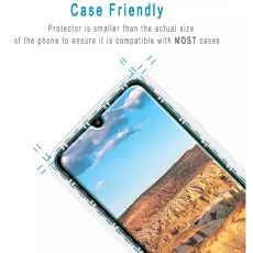 Case-friendly tempered glass screen protector designed for a perfect fit. Smaller size ensures compatibility with most phone cases for seamless protection