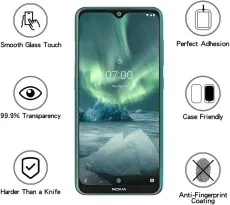 Nokia 7.2 Screen Protector – 9H Tempered Glass, HD Clarity, Bubble-Free (2 Pack)