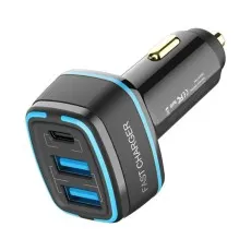 USB Car Charger 3 Port Cigarette Lighter Adapter