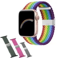 Apple Watch stylish stretchy braided solo loop Woven Buckle Belt