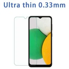 Ultra-thin 0.33mm tempered glass screen protector for Galaxy A03 Core, offering high transparency and durability