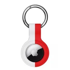 White And Red Airtag Key Chain