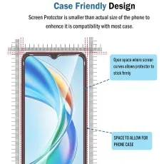 Case-friendly screen protector design for Realme C35.