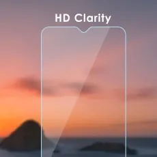 HD clarity tempered glass screen protector with precise notch cutout for a crystal-clear display.