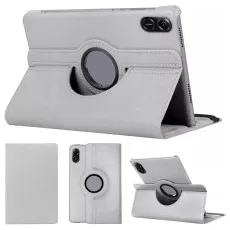 Silver rotating stand case for Honor Pad X9 11.5-inch – Multi-angle viewing, durable PU leather, and secure fit for enhanced protection and functionality.