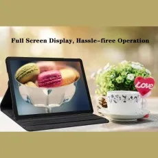 Samsung Galaxy Tab A9 Plus 2023 leather case displaying full-screen functionality with hassle-free operation