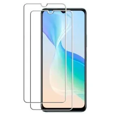 Vivo Y31S 5G smartphone with two transparent tempered glass screen protectors, featuring a notch cutout for the front camera