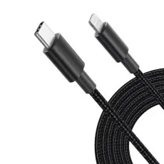 Type C to iPhone Charger Cable - Braided Long USB-C Fast Charging Lead (1m, 2m, 3m) for iPhone 14, 13, 12, 11, X, 8