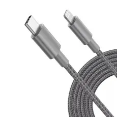 Type C to iPhone Charger Cable - Braided Long USB-C Fast Charging Lead (1m, 2m, 3m) for iPhone 14, 13, 12, 11, X, 8