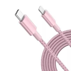 Type C to iPhone Charger Cable - Braided Long USB-C Fast Charging Lead (1m, 2m, 3m) for iPhone 14, 13, 12, 11, X, 8