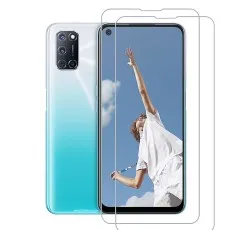 Tempered Glass Screen Protector for Oppo A52 providing clear screen view