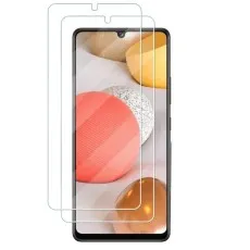 Vivo Y21t Mobile phone displaying a vibrant feather-like design with tempered glass protector.