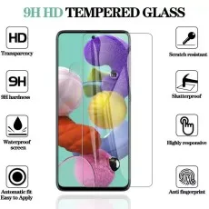 A71 5G UW 9H HD tempered glass protector with multiple features (scratchproof, waterproof, etc.)