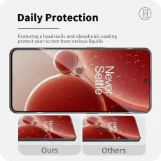 OnePlus Nord 3 screen protector with oleophobic coating vs others in daily liquid protection test.
