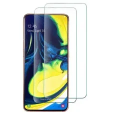 Samsung Galaxy A80 with two screen protectors