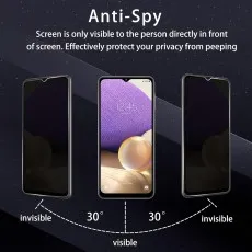 2 Pack Ultra Privacy Glass for Samsung Galaxy A32 5G – 9H Toughened Shield, Face ID & Fingerprint Compatible
