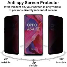 Oppo A54 Privacy Glass Screen Protectors – 2 Pack, HD Clarity & Anti-Fingerprint
