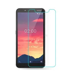 Shatterproof for Nokia C2 Screen Protector, [Full Coverage] Military Grade Protection & Zero Bubble Clear Tempered Glass Case Friendly Film with Phone Stand 5.7 inches- (2 Pack)