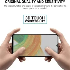 ORIGINAL QUALITY AND SENSITIVITY. 3D Touch compatible screen protector shown on A33 5G