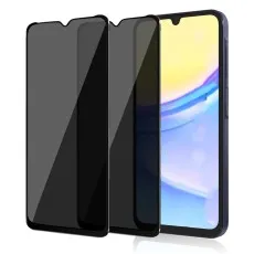 Anti-spy tempered glass screen protector partially applied to an Oppo K1.