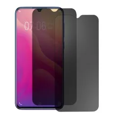 Two privacy screen protectors next to a Vivo v11i smartphone