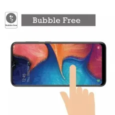 Hand applying a screen protector smoothly to a Vivo phone, Bubble Free