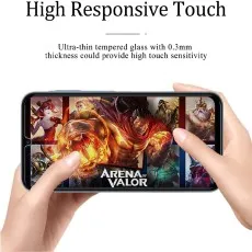 Arena of Valor game on a phone with ultra-thin 0.3mm tempered glass for high touch responsiveness