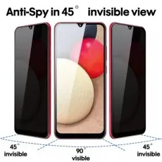 Side views at 45° blocked by privacy screen For Honor 70 Lite.