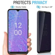 Privacy screen protector on a Oscal. Screen visible directly, darkens at a 28-degree angle, protecting privacy