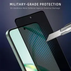 Military-grade protection 9H hardness, resists external damage. Utility knife scratching surface.
