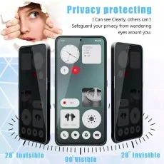 Black Honor Play X50i with a privacy screen protector partially applied, and two spare ones beside it