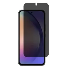 Privacy screen protector partially applied to a Honor X8, with the spare protector behind it.