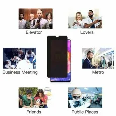 Hiawei Enjoy 20 5G privacy screen scenarios (elevator, lovers, meeting, metro, friends, public)