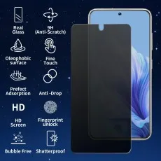 Double Pack Oppo A77 Privacy Screen Covers – 9H Hard Tempered Glass, Anti-Spy and Anti-Scratch