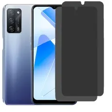 OPPO A55 5G next to two Privacy screen protectors