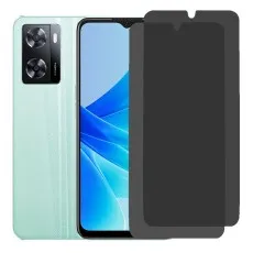 OPPO A57 4G phone next to two privacy screen protectors
