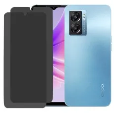 Oppo K10 5G smartphone is shown next to two dark screen protectors