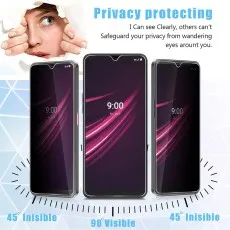 Full Coverage Privacy Screen Protector for TCL 30 Anti-Spy Glass 9H Shatterproof