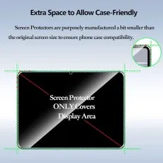 Case-friendly screen protector for Realme Pad 2 Lite – precise fit covering only the display area with extra space for tablet case
