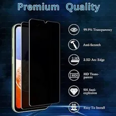 Privacy tempered glass with 9H hardness, anti-scratch, anti-fingerprint, and easy installation
