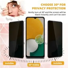 Smartphone screen visible at 30 degrees, blacked out at other angles for Tecno Spark 8C.