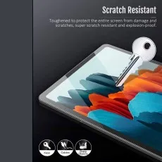 Scratch-resistant tempered glass screen protector for Samsung Galaxy Tab S10 10.9 protecting against keys and sharp objects