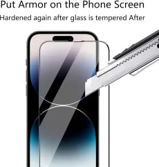 4-Pack Screen Protector iPhone 15 Plus Shockproof Tempered Glass
