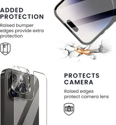 4-Pack Screen Protector iPhone 15 Plus Shockproof Tempered Glass