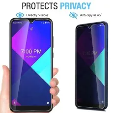 Vivo U20 showing direct visibility and side anti-spy privacy protection effect.